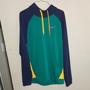 Nike Teal and Navy colorblock with Yellow Accents hoodie sweatshirt